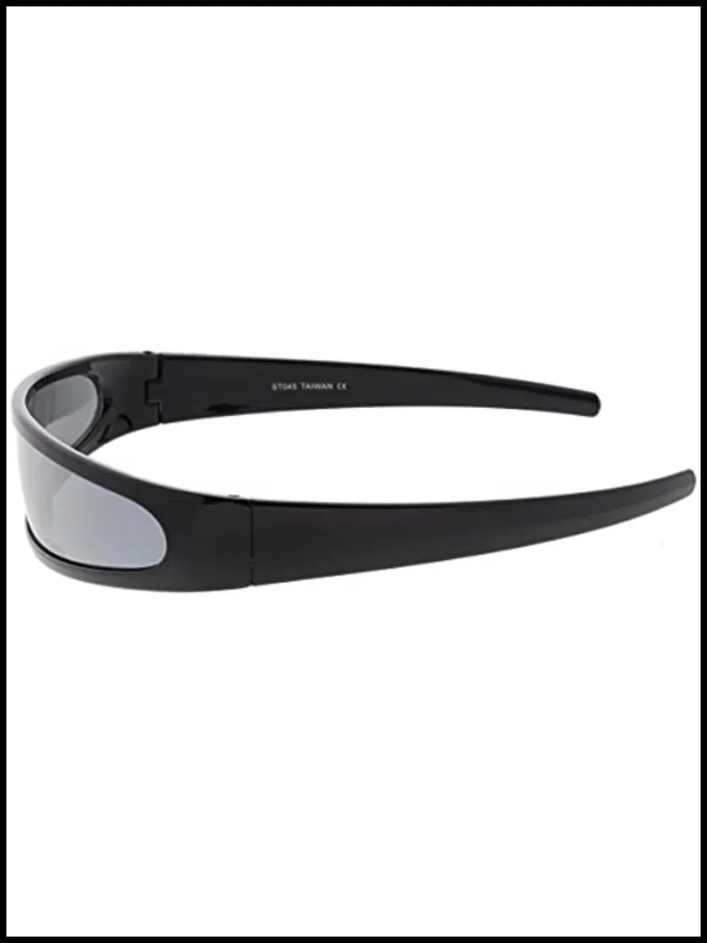 Futuristic Narrow Cyclops Mono Lens Visor Sunglasses UV400 Shield Metal Hinges